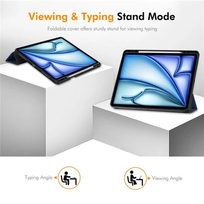 ENKAY HAT PRINCE For iPad Air 13 (2024) Tri-Fold Stand Tablet Case PU Leather+TPU Smart Cover with Pencil Holder
