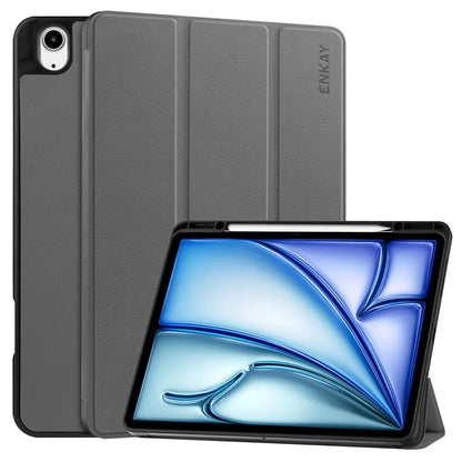 ENKAY HAT PRINCE For iPad Air 13 (2024) Tri-Fold Stand Tablet Case PU Leather+TPU Smart Cover with Pencil Holder
