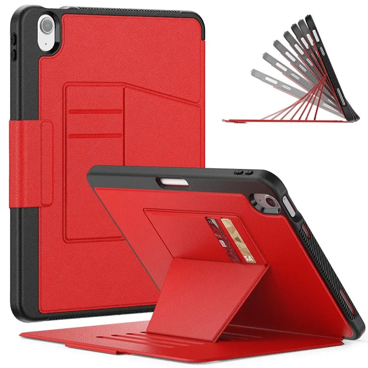 For iPad Air 11 (2024) Style B Auto Wake  /  Sleep PU Leather Tablet Case Card Holder Stand Cover with Pencil Slot