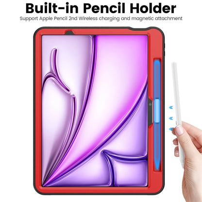 For iPad Air 11 (2024) Style B Auto Wake  /  Sleep PU Leather Tablet Case Card Holder Stand Cover with Pencil Slot
