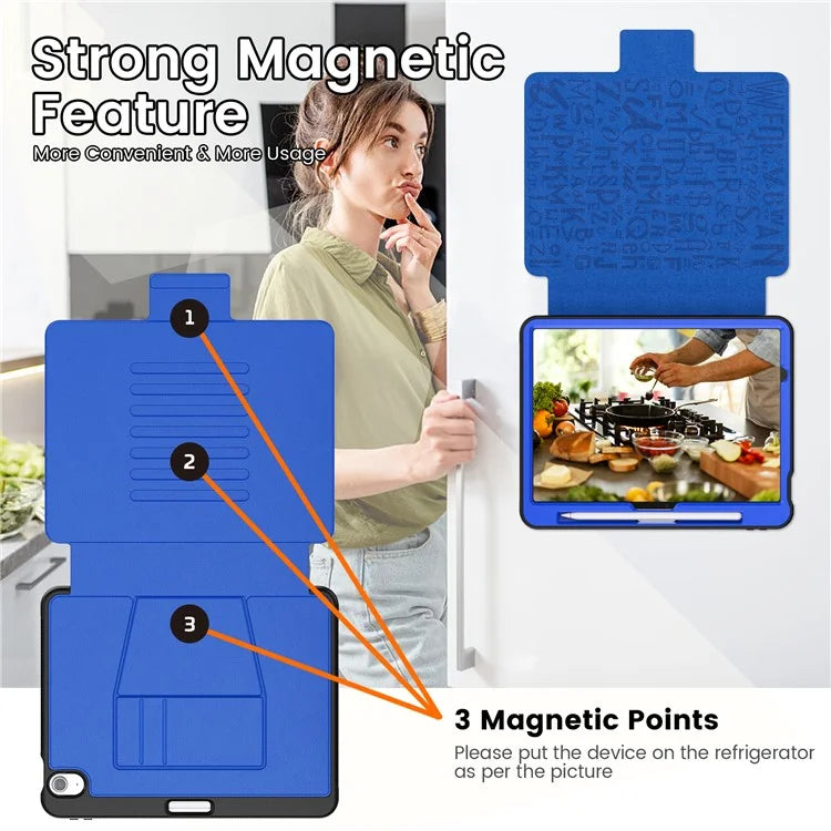 For iPad Air 11 (2024) Style B Auto Wake  /  Sleep PU Leather Tablet Case Card Holder Stand Cover with Pencil Slot