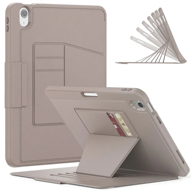 For iPad Air 11 (2024) Style B Auto Wake  /  Sleep PU Leather Tablet Case Card Holder Stand Cover with Pencil Slot