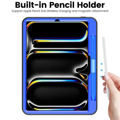 For iPad Pro 11 (2024) Style B Auto Wake  /  Sleep PU Leather Tablet Case Card Holder Stand Cover with Pencil Slot