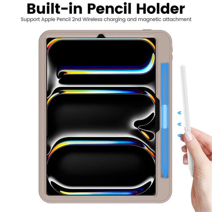 For iPad Pro 11 (2024) Style B Auto Wake  /  Sleep PU Leather Tablet Case Card Holder Stand Cover with Pencil Slot