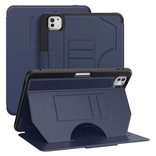 For iPad Pro 11 (2024) PU Leather Tablet Case Card Holder Auto Wake  /  Sleep Stand Cover with Pencil Slot