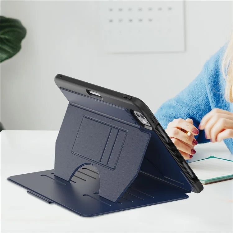 For iPad Pro 11 (2024) PU Leather Tablet Case Card Holder Auto Wake  /  Sleep Stand Cover with Pencil Slot