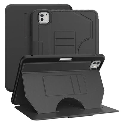 For iPad Pro 11 (2024) PU Leather Tablet Case Card Holder Auto Wake  /  Sleep Stand Cover with Pencil Slot