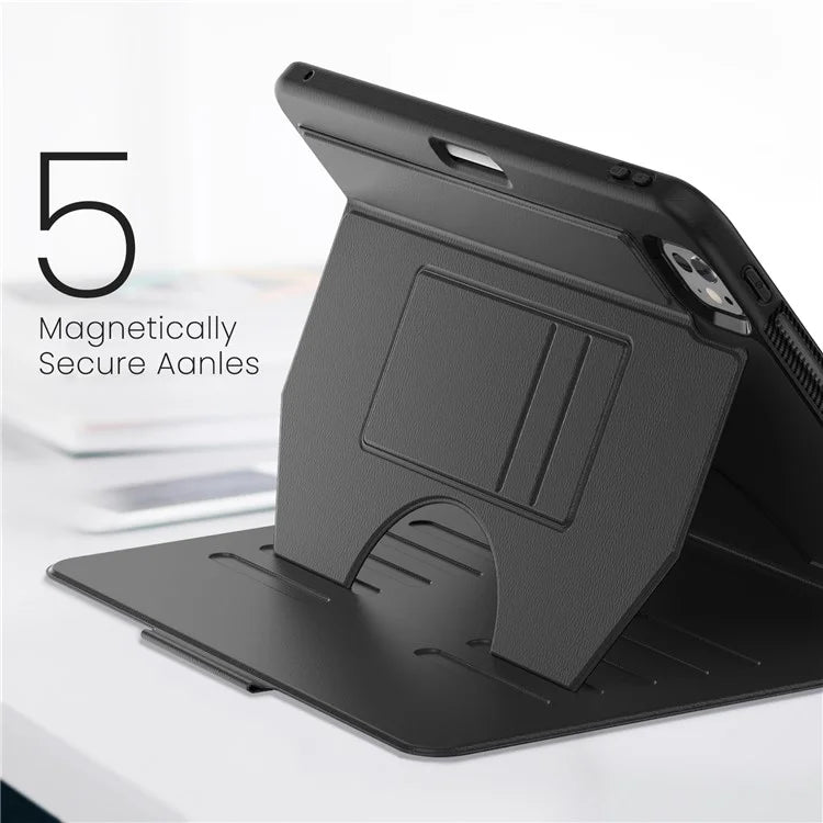 For iPad Pro 11 (2024) PU Leather Tablet Case Card Holder Auto Wake  /  Sleep Stand Cover with Pencil Slot