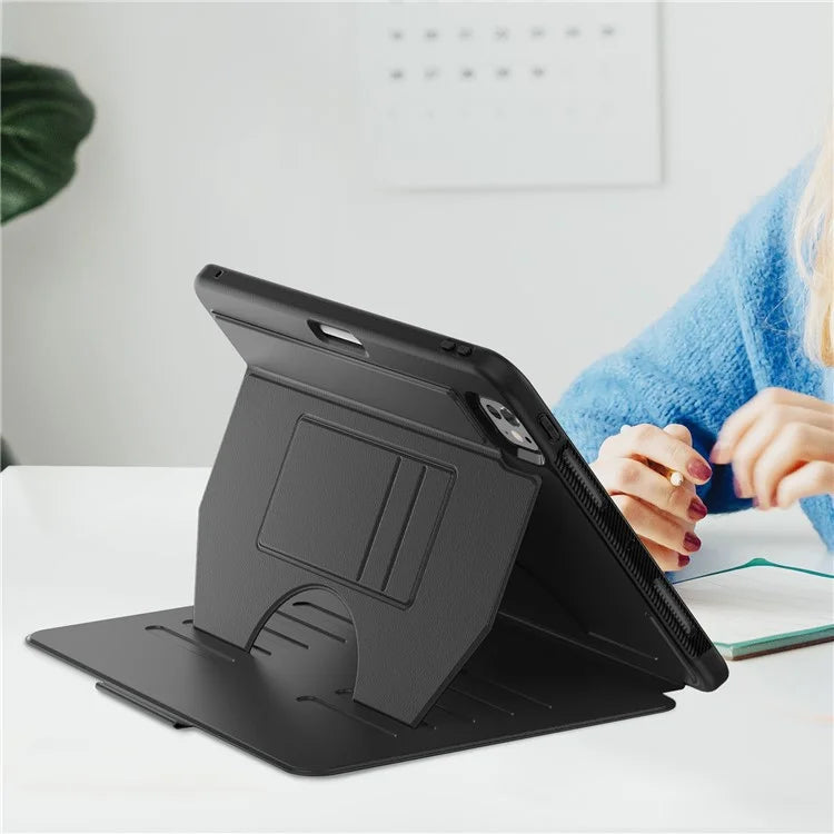 For iPad Pro 11 (2024) PU Leather Tablet Case Card Holder Auto Wake  /  Sleep Stand Cover with Pencil Slot