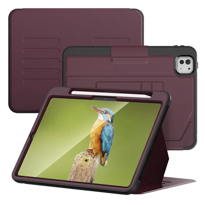 For iPad Pro 11 (2024) PU Leather Tablet Case Card Holder Auto Wake  /  Sleep Stand Cover with Pencil Slot