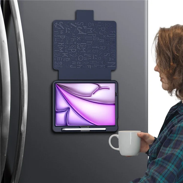 For iPad Air 11 (2024) PU Leather Tablet Case Card Holder Auto Wake  /  Sleep Stand Cover with Pencil Slot