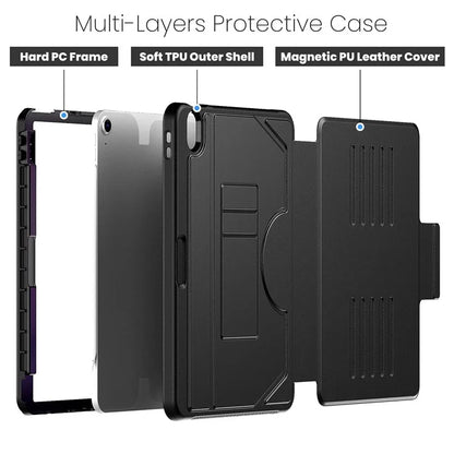 For iPad Air 11 (2024) PU Leather Tablet Case Card Holder Auto Wake  /  Sleep Stand Cover with Pencil Slot