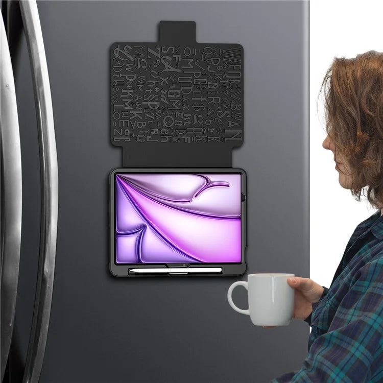 For iPad Air 11 (2024) PU Leather Tablet Case Card Holder Auto Wake  /  Sleep Stand Cover with Pencil Slot