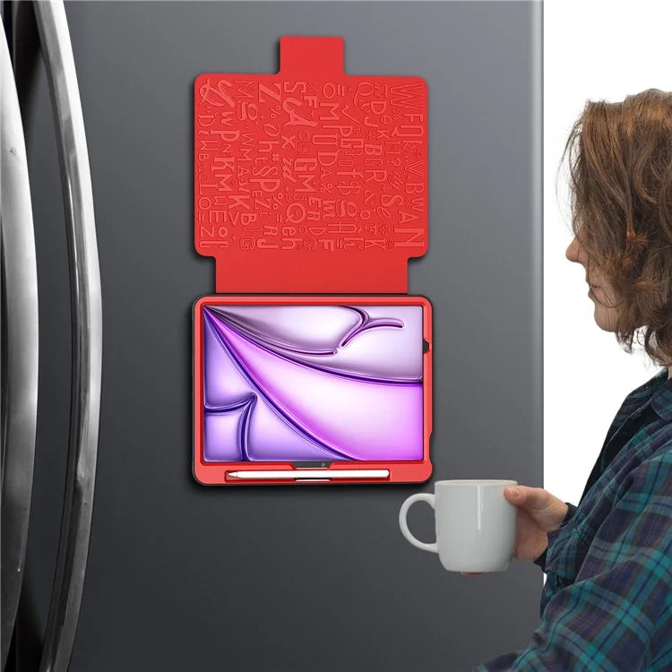 For iPad Air 11 (2024) PU Leather Tablet Case Card Holder Auto Wake  /  Sleep Stand Cover with Pencil Slot