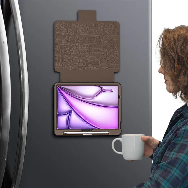 For iPad Air 11 (2024) PU Leather Tablet Case Card Holder Auto Wake  /  Sleep Stand Cover with Pencil Slot