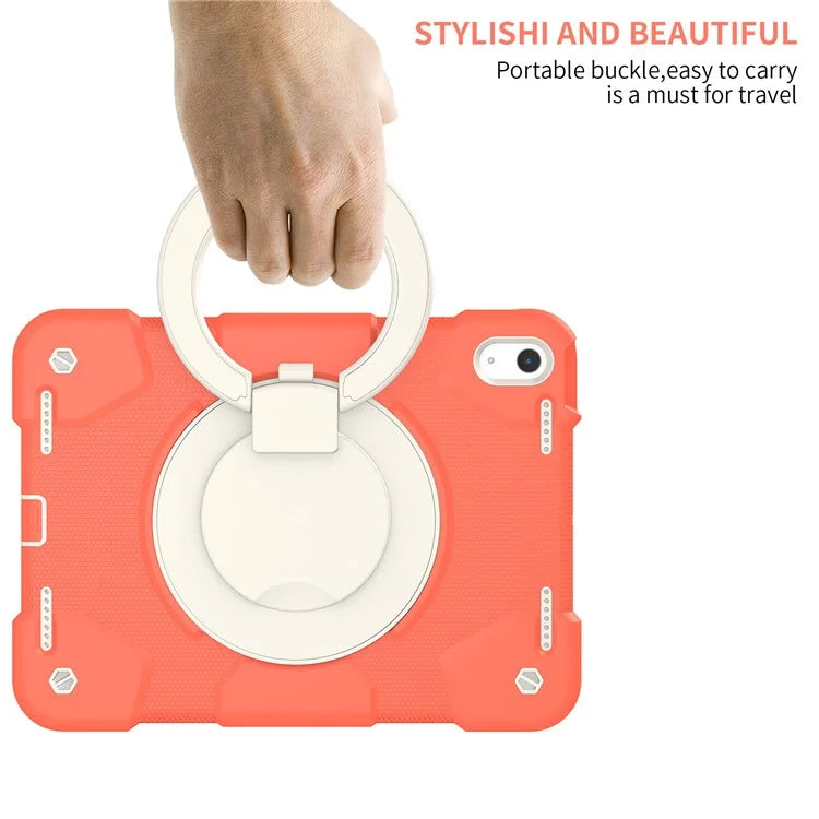 For iPad Air 11 (2024) Protective Case PC+Silicone Tablet Cover with Shoulder Strap