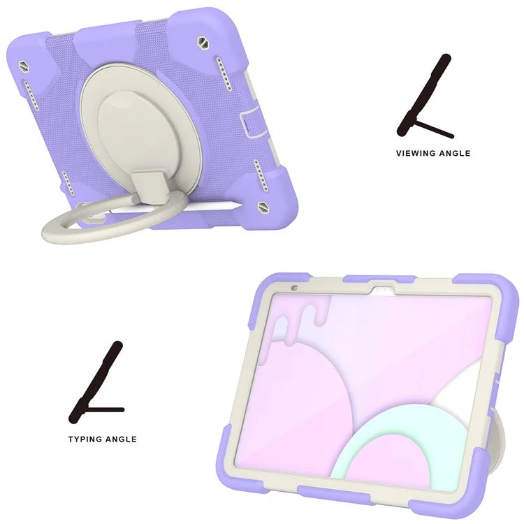 For iPad Air 11 (2024) Protective Case PC+Silicone Tablet Cover with Shoulder Strap