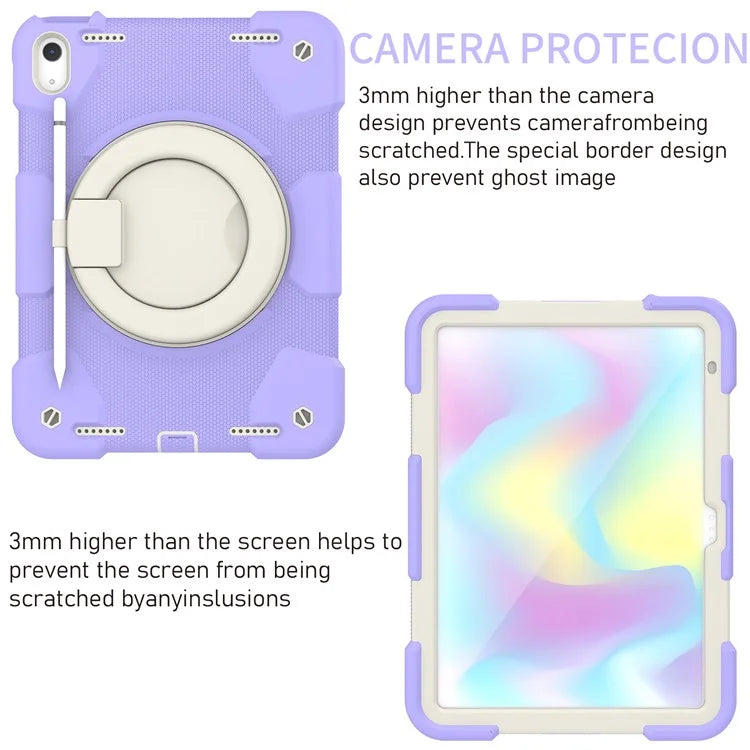 For iPad Air 11 (2024) Protective Case PC+Silicone Tablet Cover with Shoulder Strap