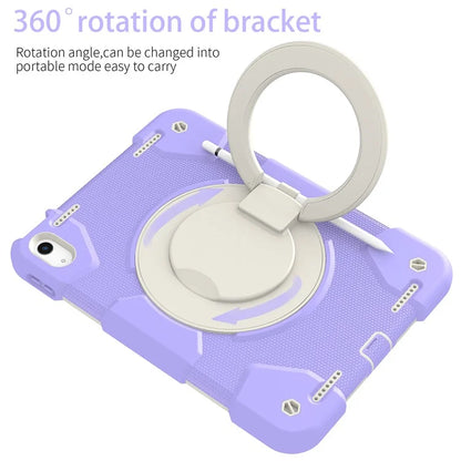 For iPad Air 11 (2024) Protective Case PC+Silicone Tablet Cover with Shoulder Strap