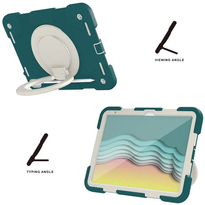 For iPad Air 11 (2024) Protective Case PC+Silicone Tablet Cover with Shoulder Strap