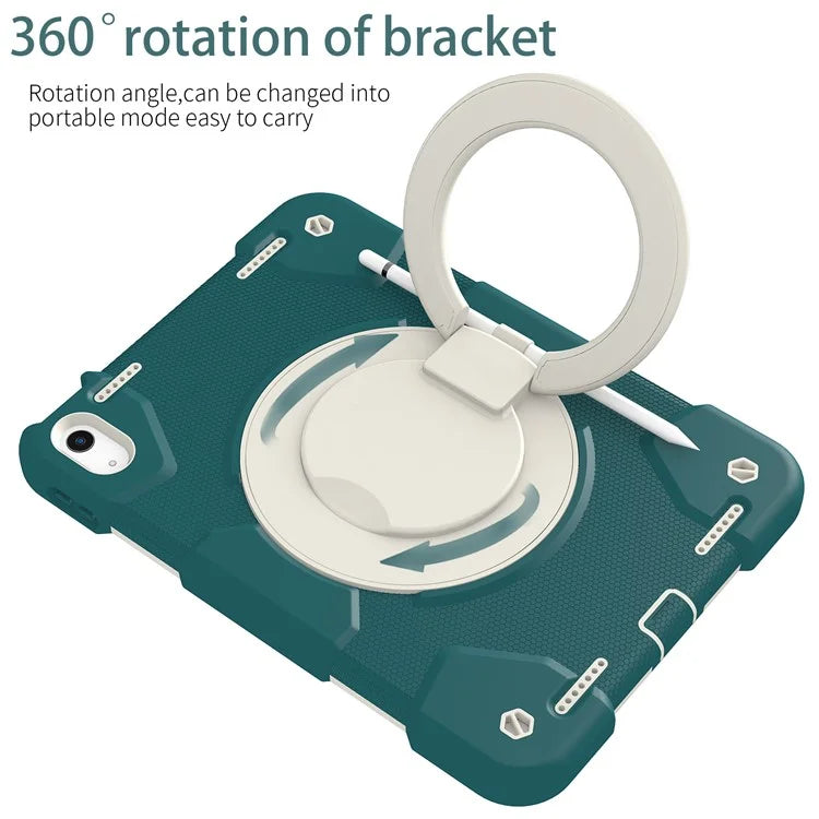 For iPad Air 11 (2024) Protective Case PC+Silicone Tablet Cover with Shoulder Strap