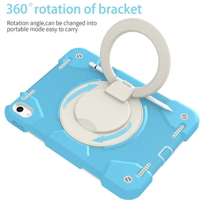 For iPad Air 11 (2024) Protective Case PC+Silicone Tablet Cover with Shoulder Strap