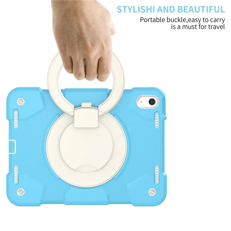 For iPad Air 11 (2024) Protective Case PC+Silicone Tablet Cover with Shoulder Strap