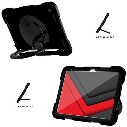 For iPad Air 11 (2024) Protective Case PC+Silicone Tablet Cover with Shoulder Strap