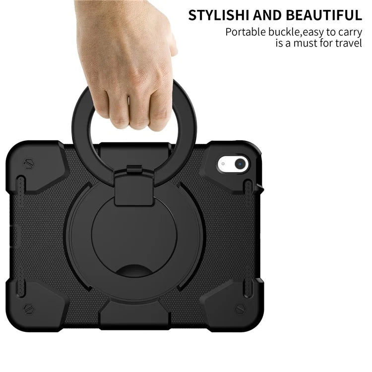 For iPad Air 11 (2024) Protective Case PC+Silicone Tablet Cover with Shoulder Strap