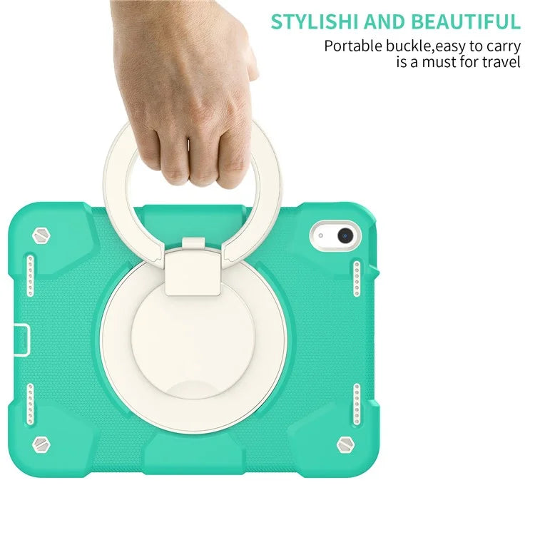 For iPad Air 11 (2024) Protective Case PC+Silicone Tablet Cover with Shoulder Strap