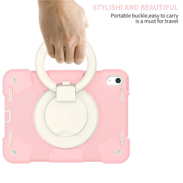 For iPad Air 11 (2024) Protective Case PC+Silicone Tablet Cover with Shoulder Strap