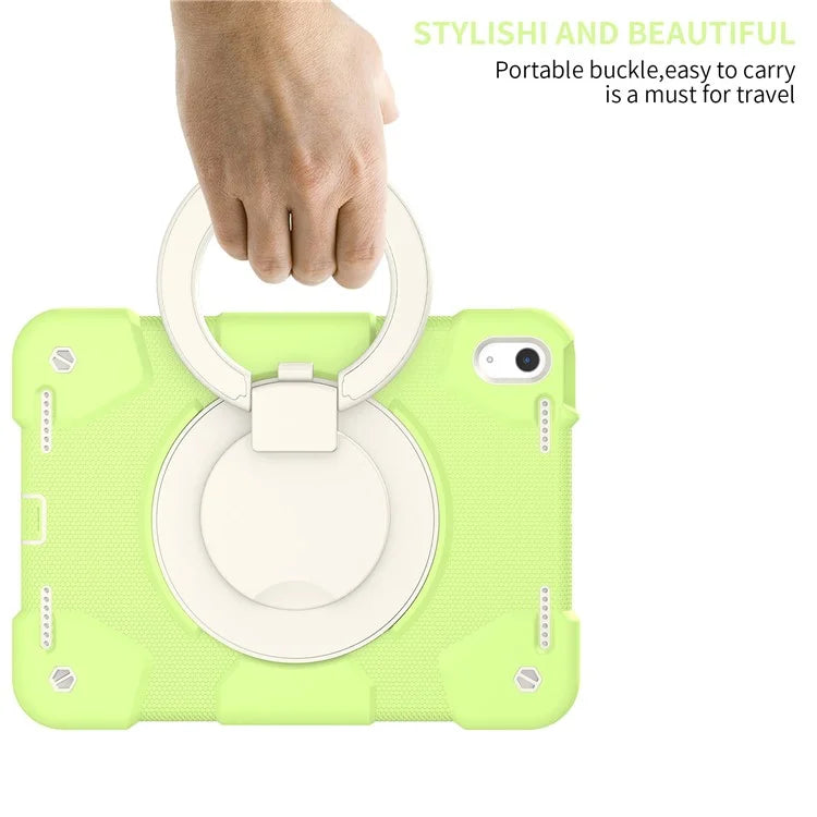 For iPad Air 11 (2024) Protective Case PC+Silicone Tablet Cover with Shoulder Strap