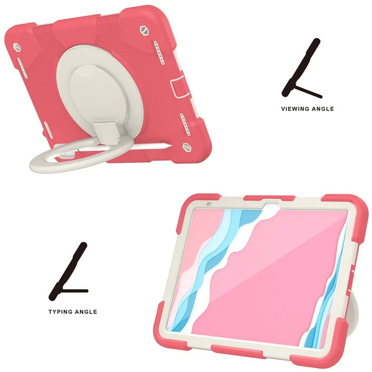 For iPad Air 11 (2024) Protective Case PC+Silicone Tablet Cover with Shoulder Strap