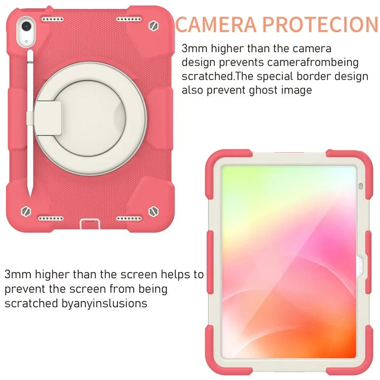 For iPad Air 11 (2024) Protective Case PC+Silicone Tablet Cover with Shoulder Strap