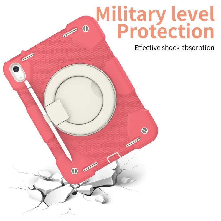 For iPad Air 11 (2024) Protective Case PC+Silicone Tablet Cover with Shoulder Strap