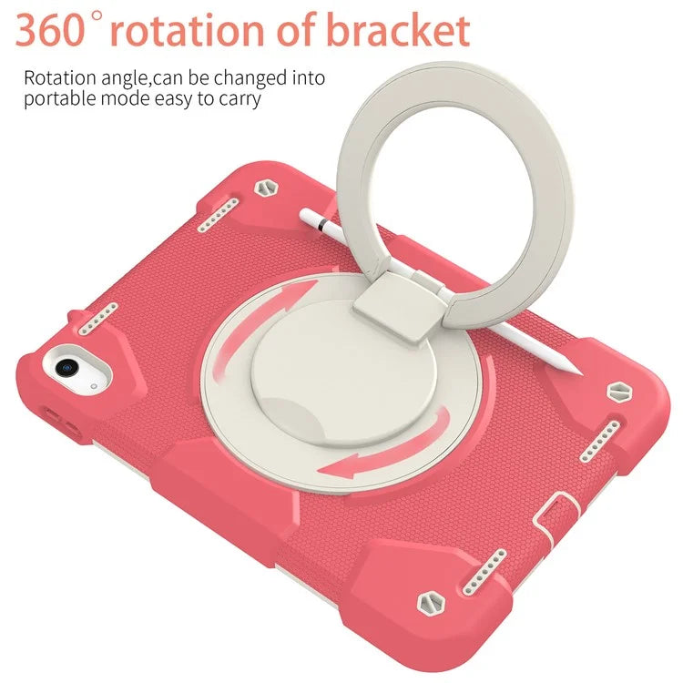 For iPad Air 11 (2024) Protective Case PC+Silicone Tablet Cover with Shoulder Strap