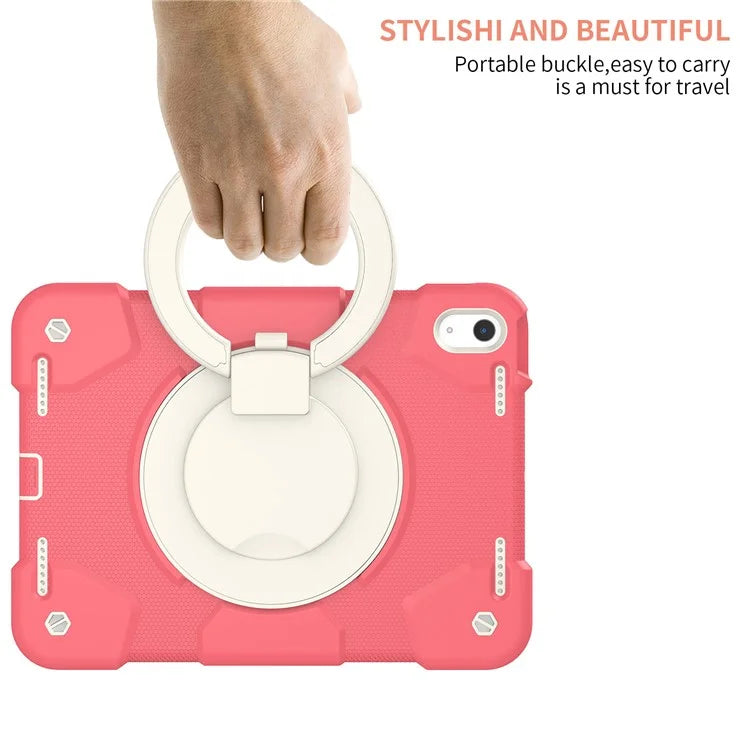 For iPad Air 11 (2024) Protective Case PC+Silicone Tablet Cover with Shoulder Strap