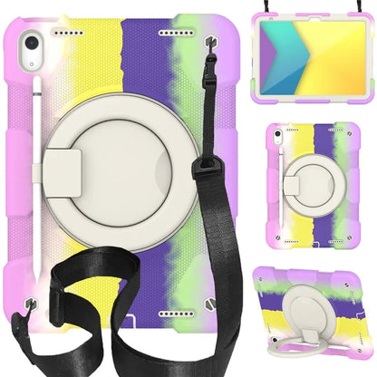 For iPad Air 11 (2024) Protective Case PC+Silicone Tablet Cover with Shoulder Strap