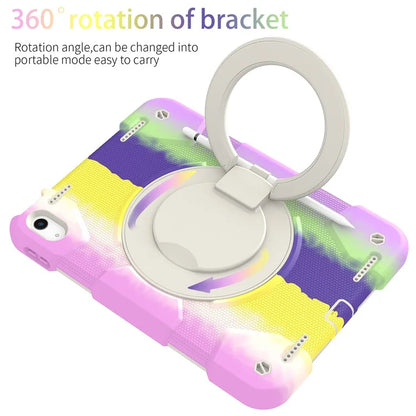 For iPad Air 11 (2024) Protective Case PC+Silicone Tablet Cover with Shoulder Strap