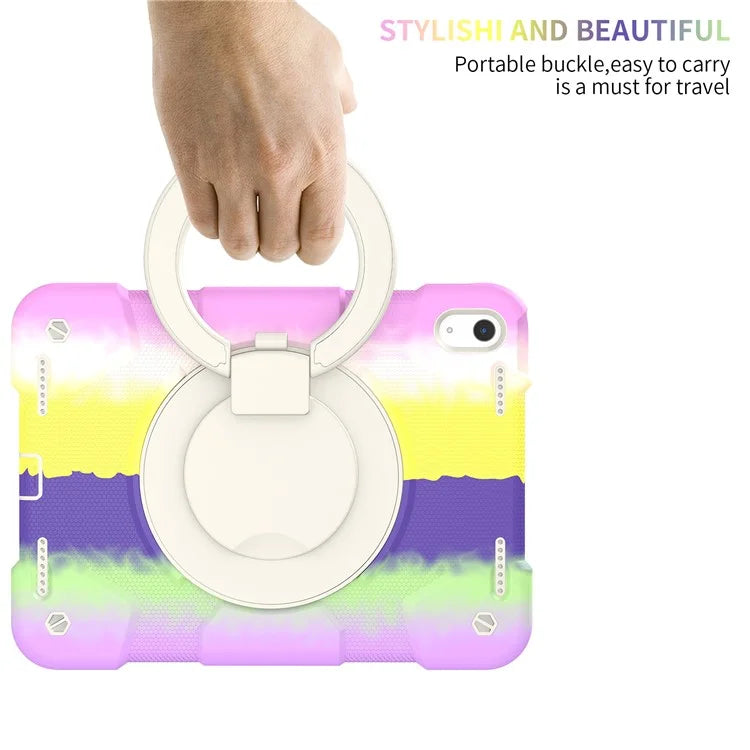 For iPad Air 11 (2024) Protective Case PC+Silicone Tablet Cover with Shoulder Strap