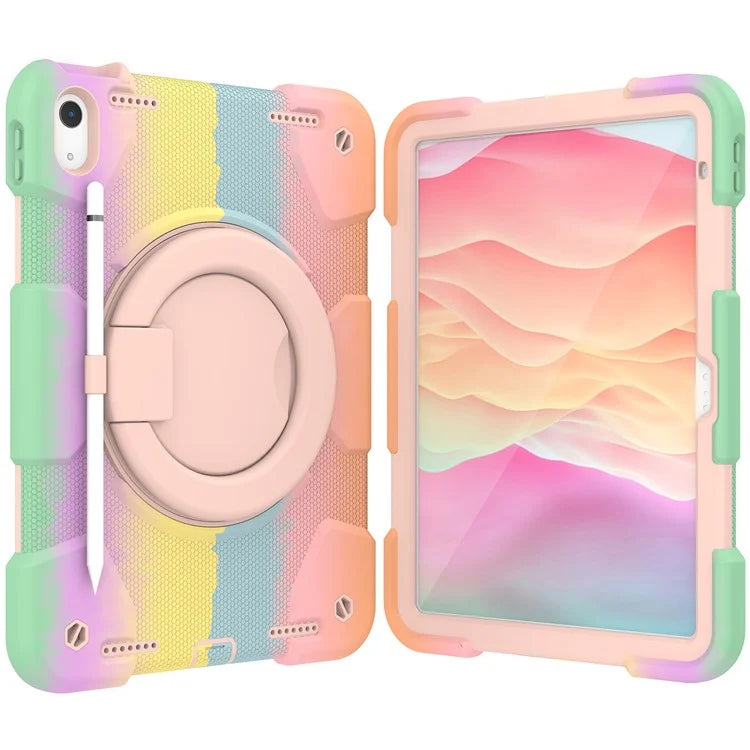 For iPad Air 11 (2024) Protective Case PC+Silicone Tablet Cover with Shoulder Strap