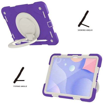 For iPad Air 11 (2024) Protective Case PC+Silicone Tablet Cover with Shoulder Strap
