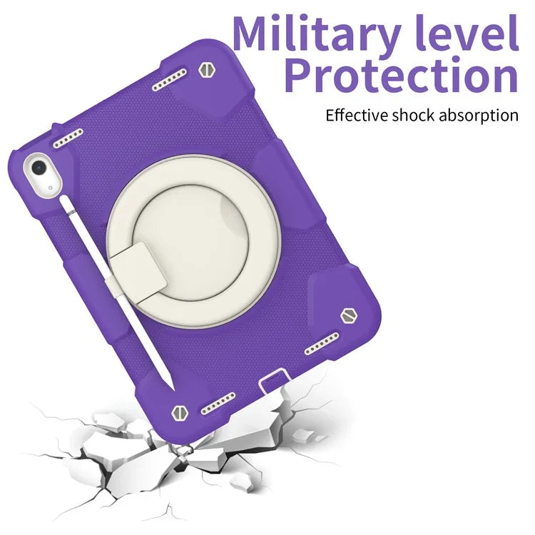 For iPad Air 11 (2024) Protective Case PC+Silicone Tablet Cover with Shoulder Strap