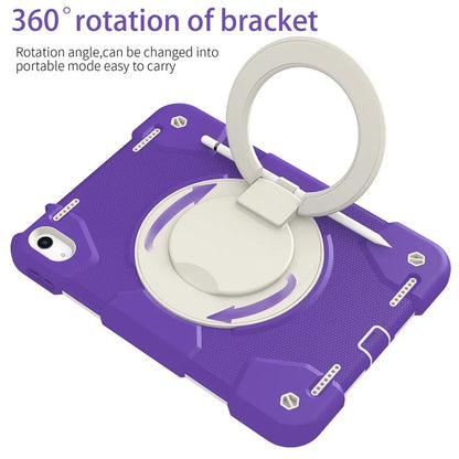 For iPad Air 11 (2024) Protective Case PC+Silicone Tablet Cover with Shoulder Strap