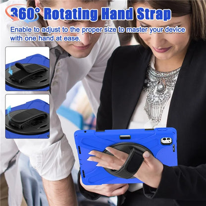 For iPad Pro 11 (2024) Case 360 Degree Rotary Hand Strap TPU+PC+Silicone Kickstand Tablet Cover