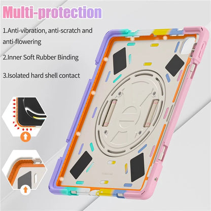 For iPad Pro 11 (2024) Case 360 Degree Rotary Hand Strap TPU+PC+Silicone Kickstand Tablet Cover