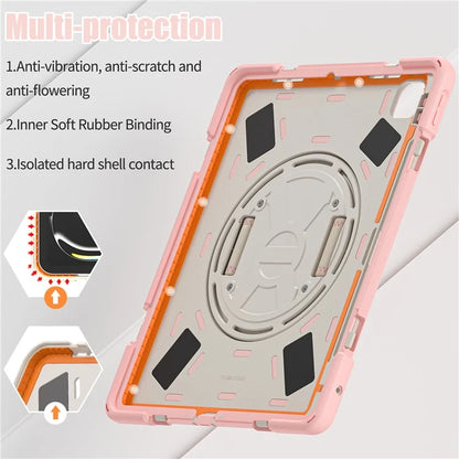 For iPad Pro 11 (2024) Case 360 Degree Rotary Hand Strap TPU+PC+Silicone Kickstand Tablet Cover