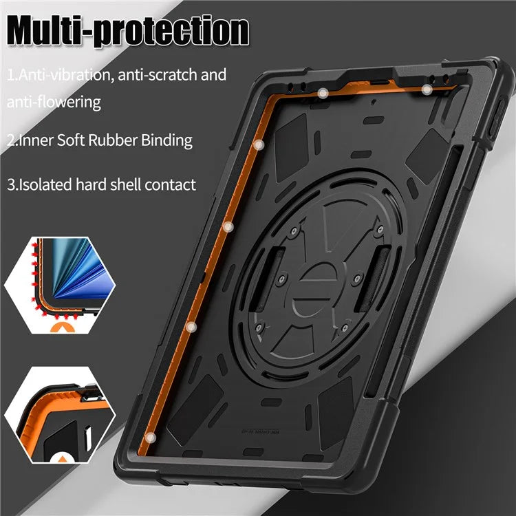 For iPad Air 11 (2024) Case with Shoulder Strap TPU+PC+Silicone Kickstand Tablet Cover