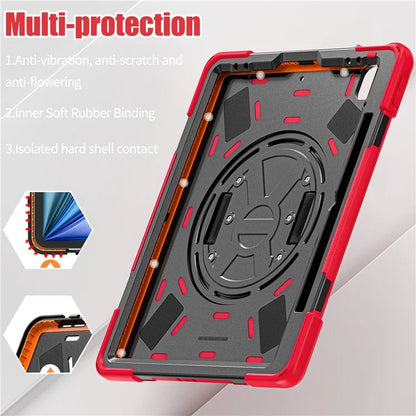 For iPad Air 11 (2024) Case with Shoulder Strap TPU+PC+Silicone Kickstand Tablet Cover