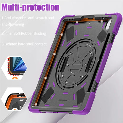 For iPad Air 11 (2024) Case with Shoulder Strap TPU+PC+Silicone Kickstand Tablet Cover